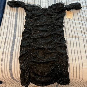 Black Ruffled Sparkly Dress